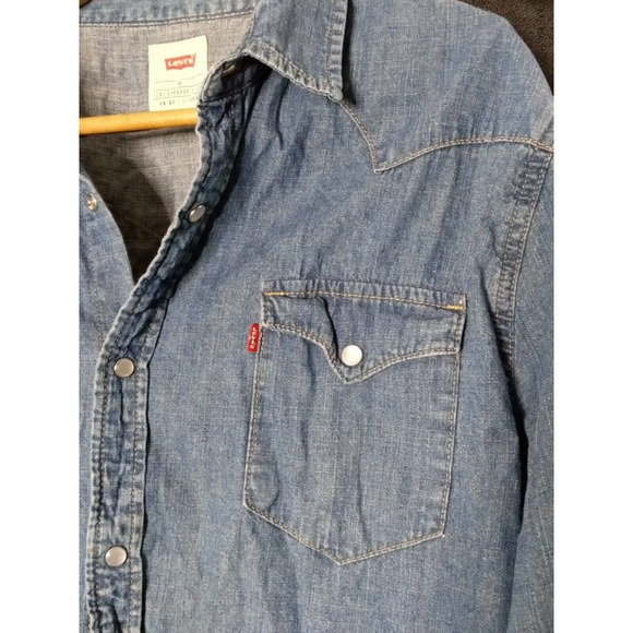 VINTAGE Levis Jacket Adult size XL EXTRA LARGE Blue Red Tab Denim Jean Coat Mens - Picture 2 of 9